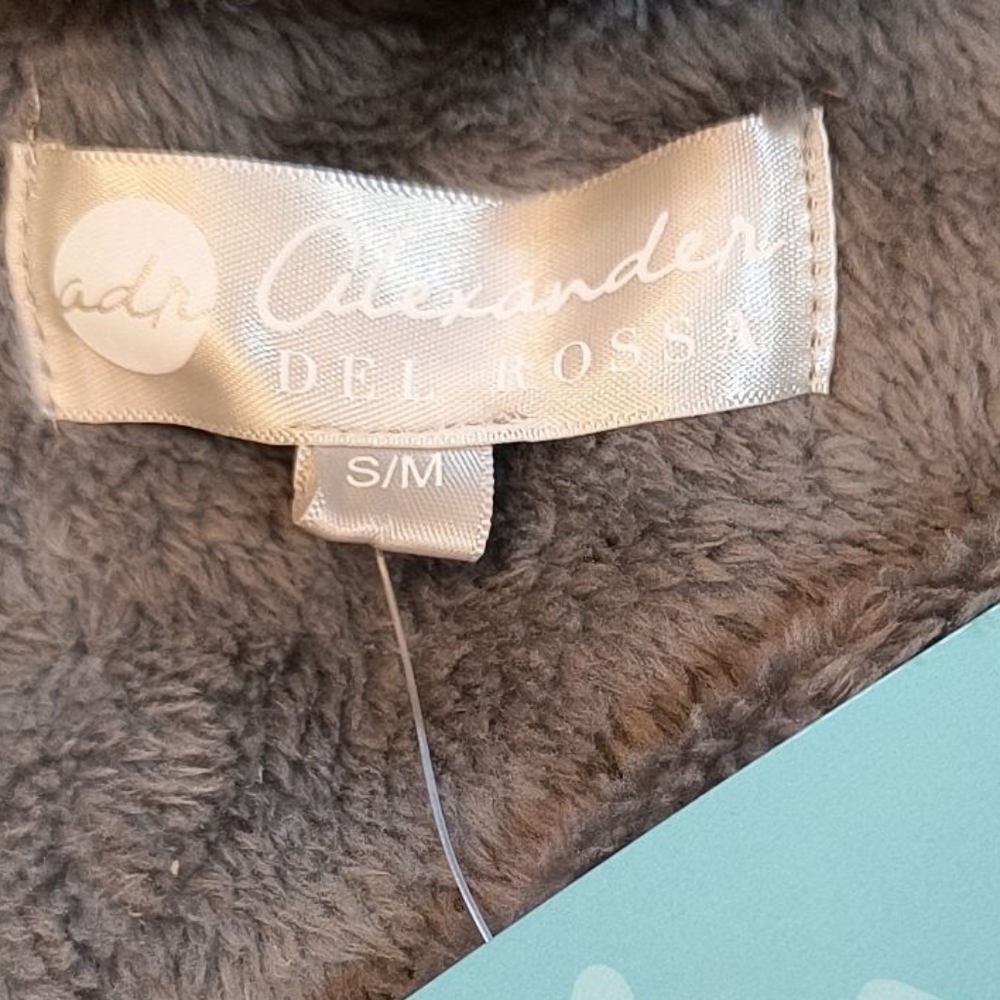 NWT Alexander Del Rossa Steel Gray Hooded Robe Size S/M - Picture 6 of 7